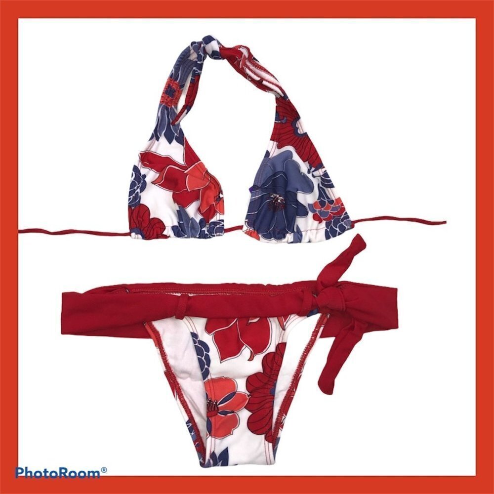 Recco Size Large Brazilian Floral Thick Waist Bikini Set. New With Tags